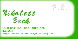 nikolett beck business card